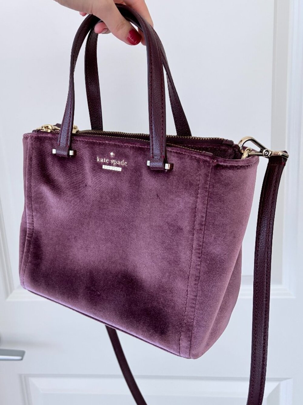 Kate Spade Dawn Place Velvet Mini Kona Satchel Crossbody Handbag